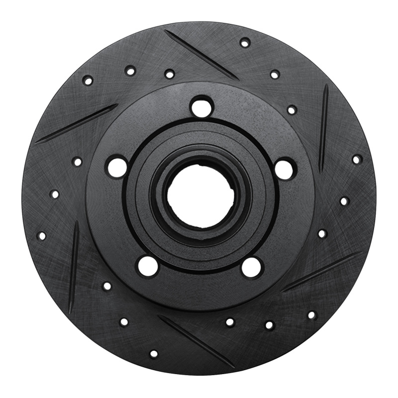 Audi A4 Brake Rotor (1) - Rear Right - R1 Concepts - Drilled & Slotted - Black - `96-`08